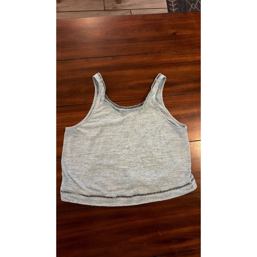 Alo Yoga Light Blue Heathered Ladder Stitch Crop Tank Top Small - Picture 4 of 16